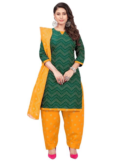 printed unstitched patiyala suit set - 20174439 - Very Small Image - 1
