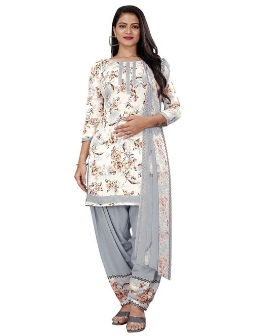 printed unstitched patiyala suit set - 20174452 - Very Small Image - 1