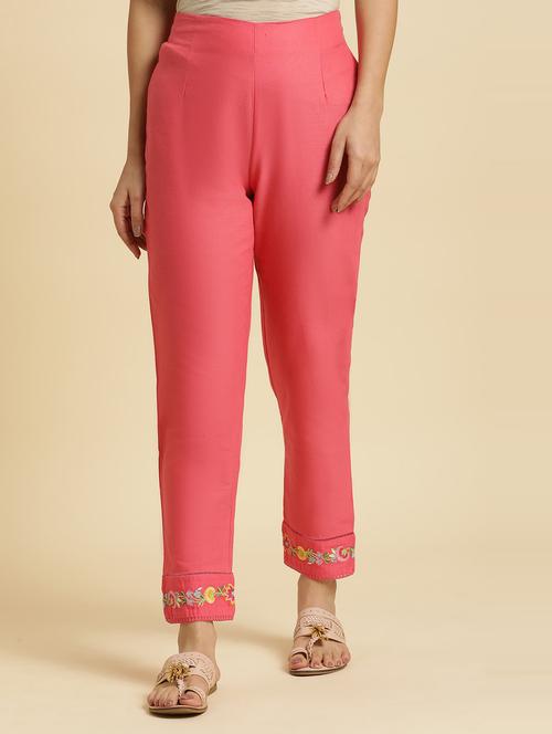 embroidery detail solid slim fit trouser - 20174764 - Very Small Image - 1