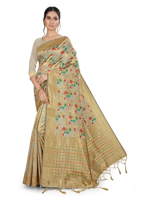 women's banarasi saree with blouse - 20175467 - Very Small Image - 1