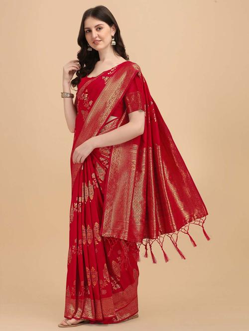 women self design banarasi saree with blouse - 20175697 - Very Small Image - 1