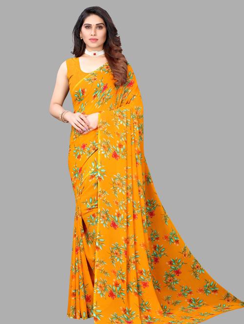 floral printed saree with blouse - 20175844 - Very Small Image - 1