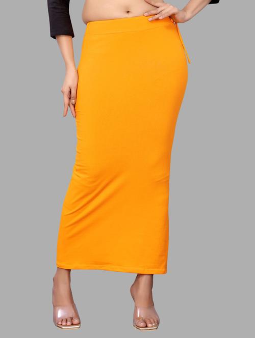 yellow solid saree shaper with slit - 20176073 - Very Small Image - 1
