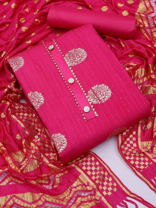 pink self design unstitched suit - 20176260 - Very Small Image - 1