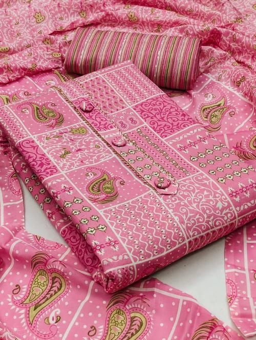 pink self design unstitched suit - 20176267 - Very Small Image - 1