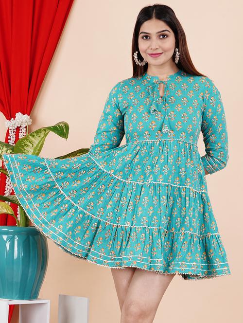 women's fit & flare self design dress - 20176358 - Very Small Image - 1