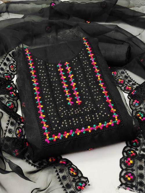 embroidered unstitched suit set - 20176367 - Very Small Image - 1