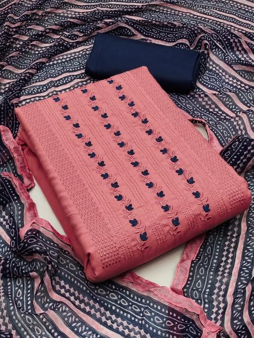 pink embroidered unstitched suit - 20176384 - Very Small Image - 1