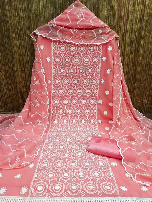 pink embroidered unstitched suit set - 20176696 - Very Small Image - 1