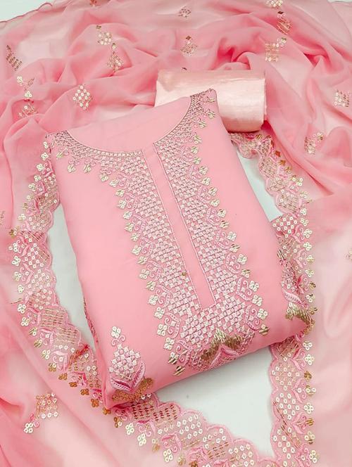 embroidered unstitched suit set - 20176944 - Very Small Image - 1