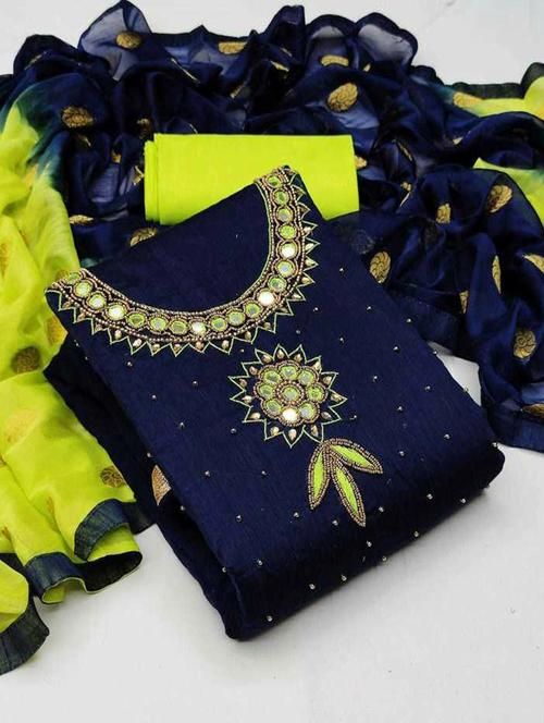 embroidered unstitched suit set - 20176951 - Very Small Image - 1