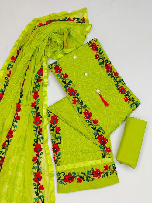 embroidered unstitched suit set - 20176960 - Very Small Image - 1