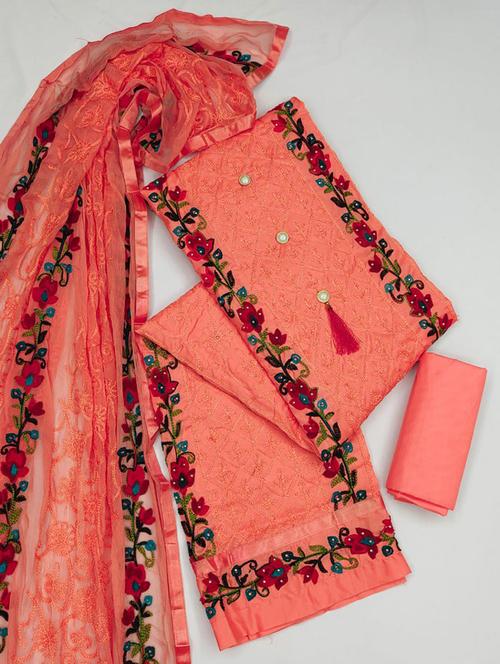 embroidered unstitched suit set - 20176962 - Very Small Image - 1