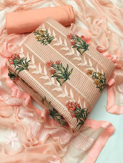 embroidered unstitched suit set - 20176974 - Very Small Image - 1