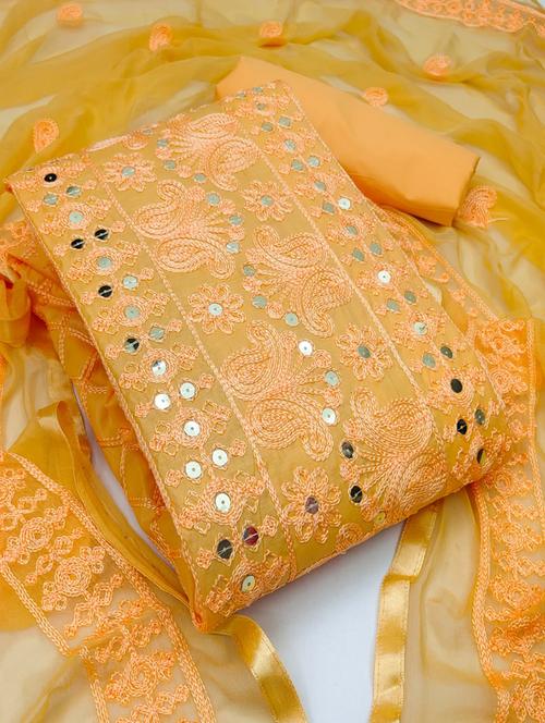 embroidered unstitched suit set - 20177005 - Very Small Image - 1