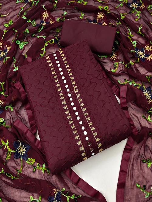 embroidered unstitched suit set - 20177027 - Very Small Image - 1