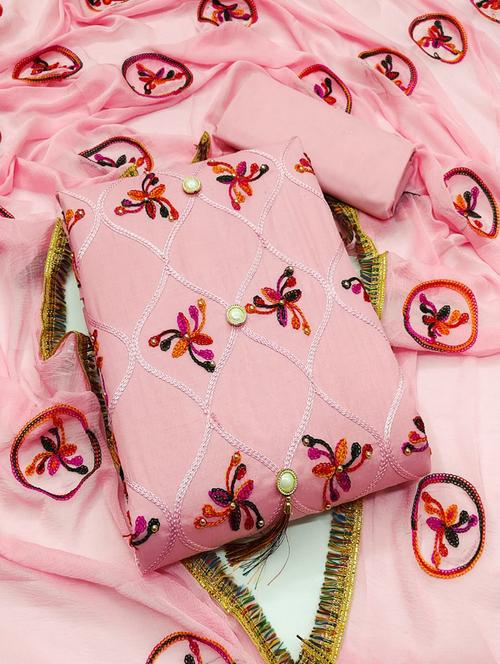 embroidered unstitched suit set - 20177060 - Very Small Image - 1