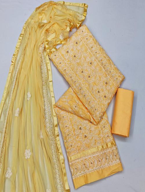 embroidered unstitched suit set - 20177064 - Very Small Image - 1