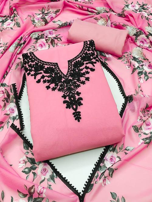 embroidered unstitched suit set - 20177120 - Very Small Image - 1