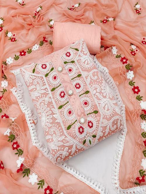 embroidered unstitched suit set - 20177125 - Very Small Image - 1