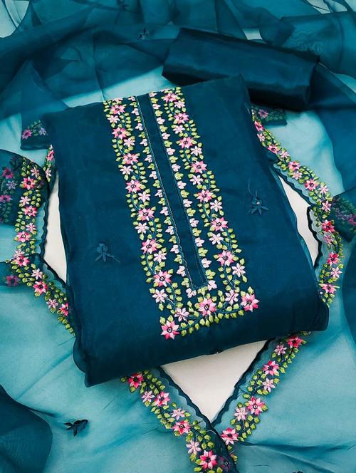 embroidered unstitched suit set - 20177147 - Very Small Image - 1