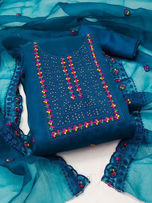 embroidered unstitched suit set - 20177162 - Very Small Image - 1