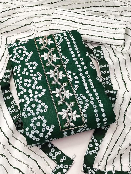 bandhani printed unstitched suit set - 20177314 - Very Small Image - 1