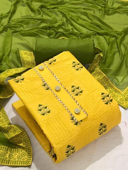 embroidered unstitched suit set - 20177384 - Very Small Image - 1