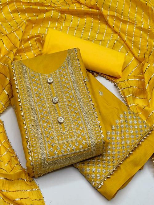 embroidered unstitched suit set - 20177397 - Very Small Image - 1