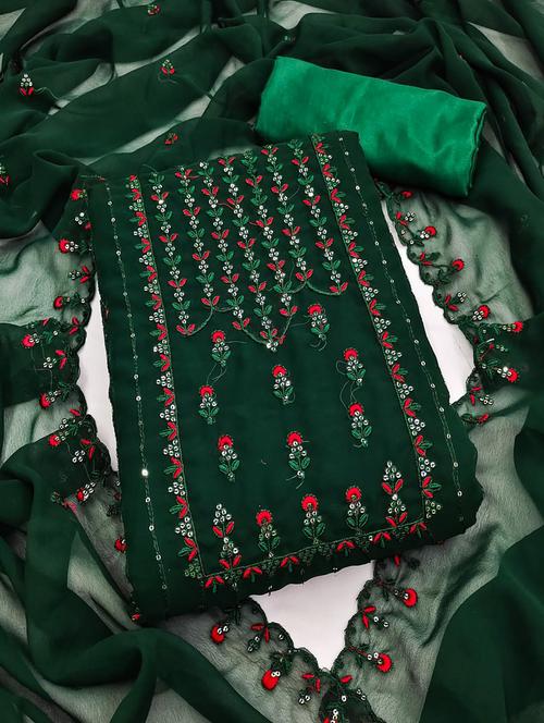 embroidered unstitched suit set - 20177422 - Very Small Image - 1