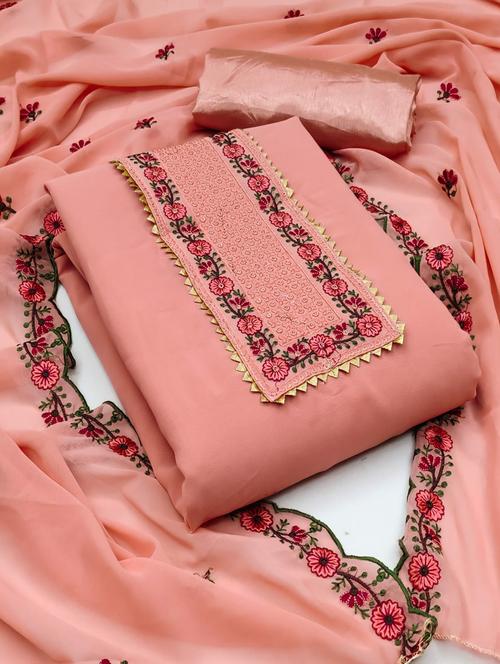 embroidered unstitched suit set - 20177481 - Very Small Image - 1