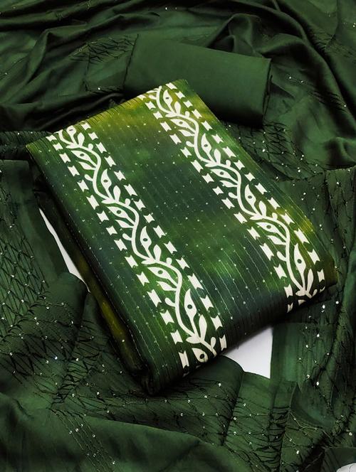 green self design unstitched salwar suit set - 20177519 - Very Small Image - 1