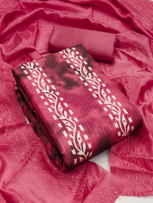 pink self design unstitched salwar suit set - 20177520 - Very Small Image - 1