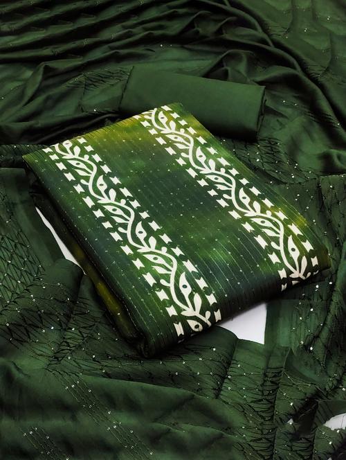 green self design unstitched salwar suit set - 20177620 - Very Small Image - 1