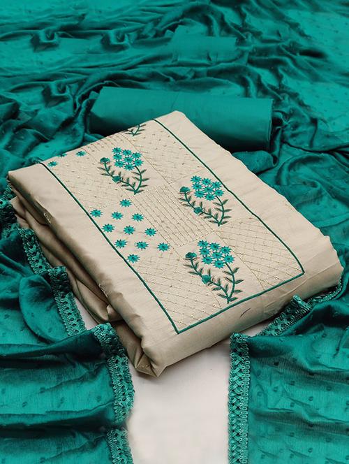 embroidered unstitched suit set - 20177770 - Very Small Image - 1