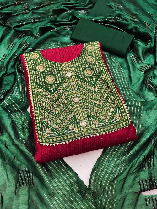 embroidered unstitched suit set - 20177781 - Very Small Image - 1
