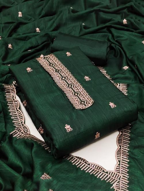 embroidered unstitched suit set - 20177799 - Very Small Image - 1