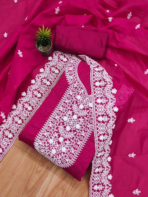pink self design unstitched salwar suit set - 20177896 - Very Small Image - 1