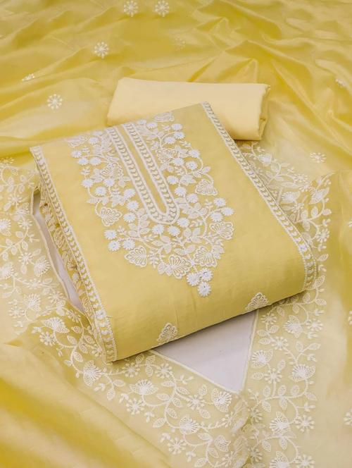 embroidered unstitched salwar suit set - 20177952 - Very Small Image - 1
