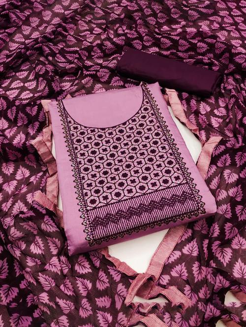 embroidered unstitched suit set - 20178164 - Very Small Image - 1