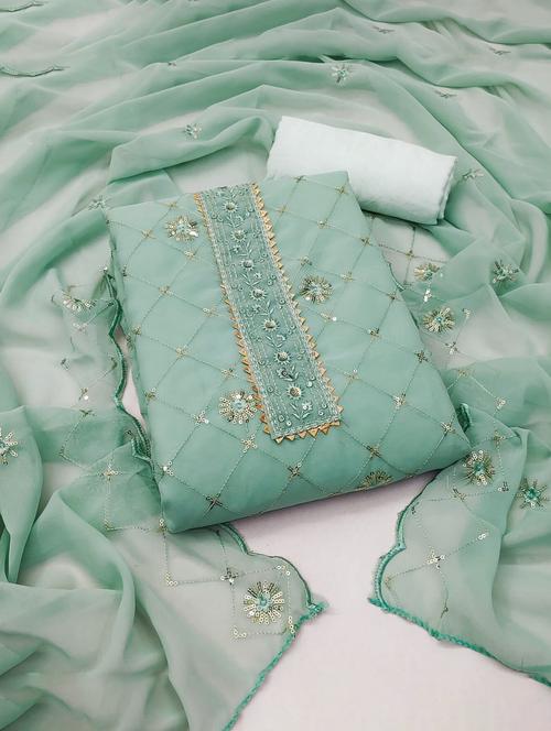 embroidered unstitched suit set - 20178197 - Very Small Image - 1