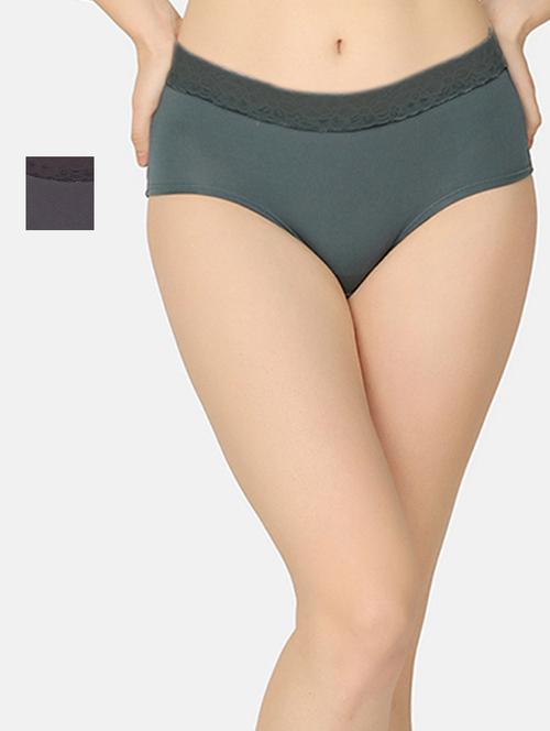 pack of 2 solid mid rise hipster full coverage panty - 20178437 - Very Small Image - 1