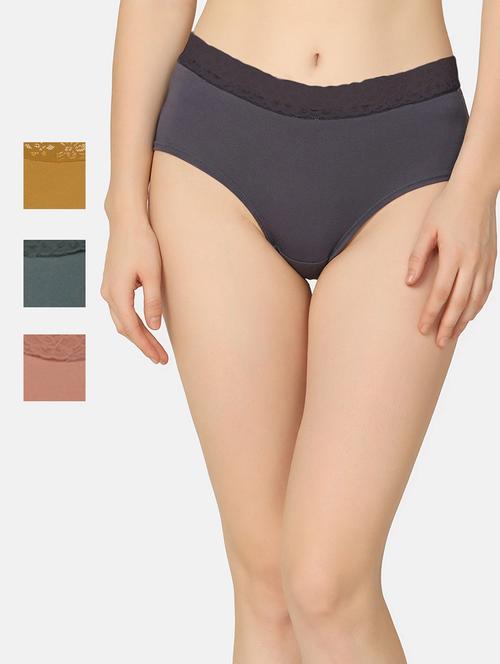 pack of 4 solid mid rise hipster full coverage panty - 20178441 - Very Small Image - 1