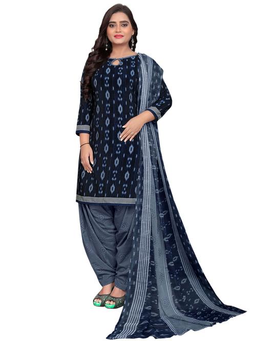 printed unstitched patiyala suits set - 20178726 - Very Small Image - 1