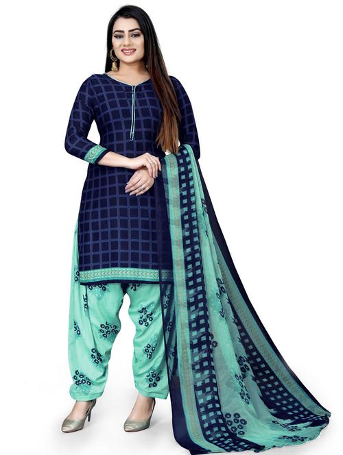 printed unstitched patiyala suits set - 20178746 - Very Small Image - 1
