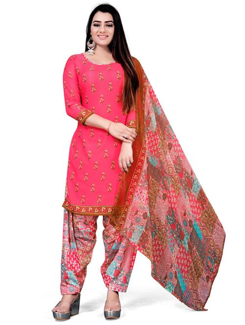 printed unstitched patiyala suits set - 20178759 - Very Small Image - 1