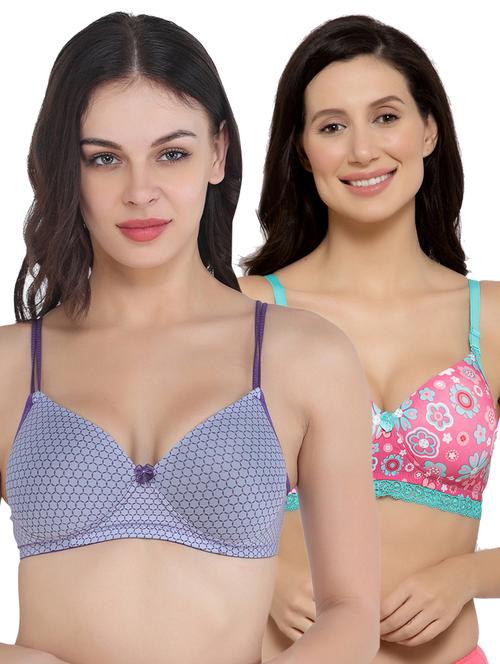 pack of 2 printed full coverage t-shirt bra - 20178896 - Very Small Image - 1