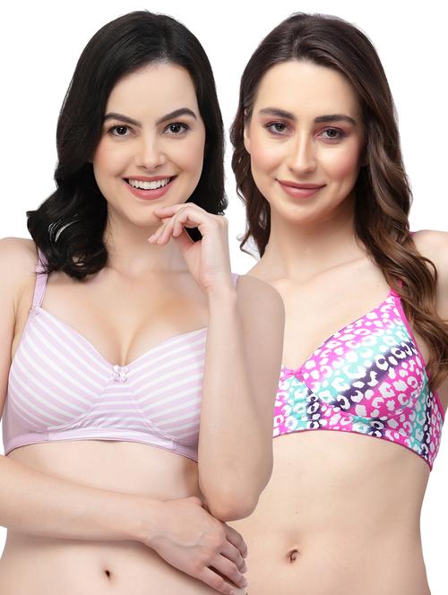 pack of 2 printed t-shirt bra - 20178948 - Very Small Image - 1