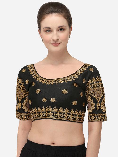 black embroidered stitched blouse - 20181944 - Very Small Image - 1