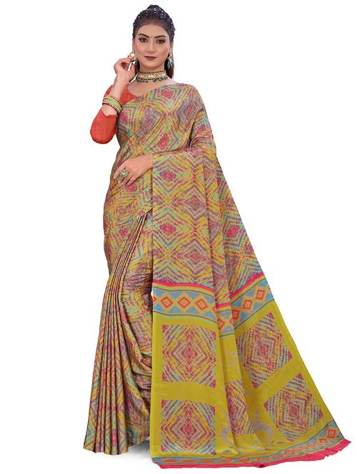 multi colored printed saree with blouse - 20182028 - Very Small Image - 1